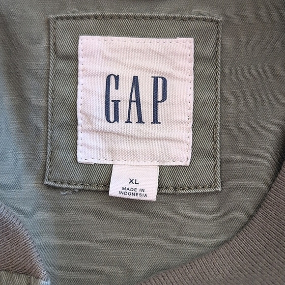 GAP Mens XL Zip Up Bomber Jacket Green Preppy Casual Contemporary Minimalist - Picture 7 of 8